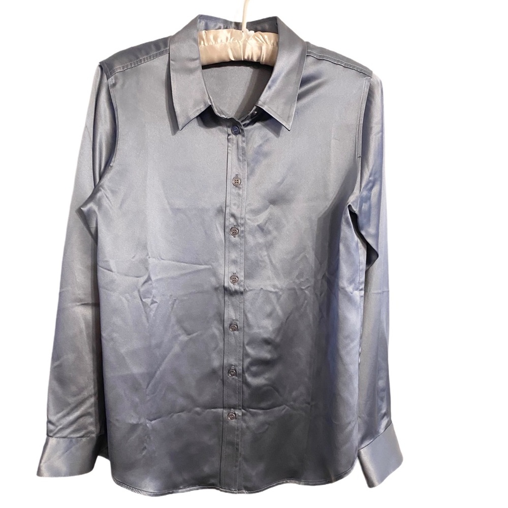 Blue Silk Blouse